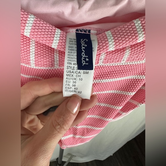 Splendid Pink & White High Leg Bikini Bottom Size Small 2-4 (10UK) NWT - Picture 5 of 14